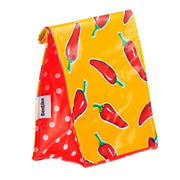 Mexican Oilcloth Lunch Bag - Chiles on Yellow