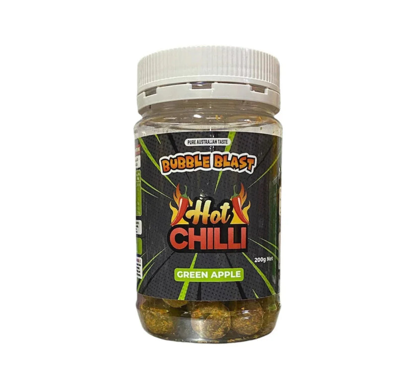 Bubble Blast Hot Chilli Green Apple Candy 200gm - Chile Mojo