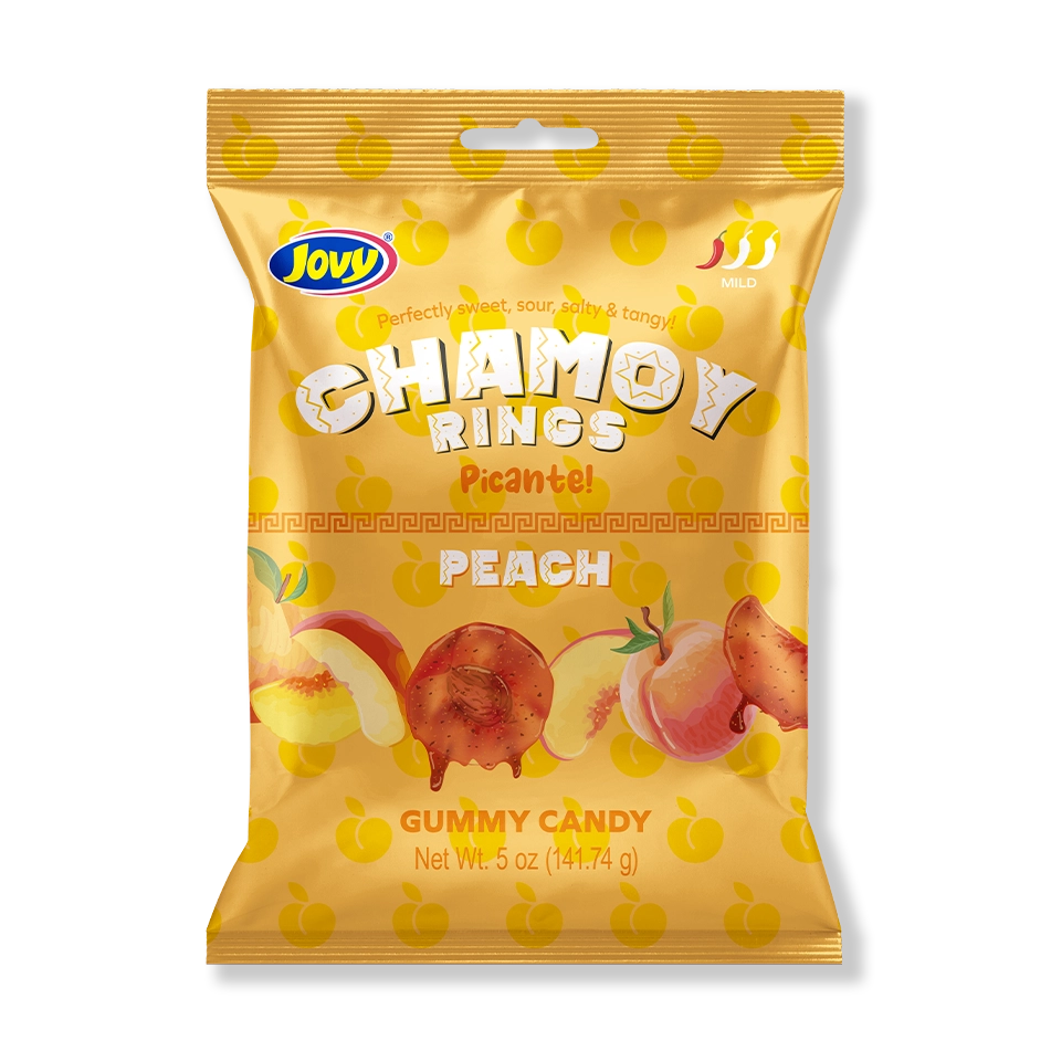 Jovy Chamoy Gummy Candy Rings - Peach 5oz (141.74gm)