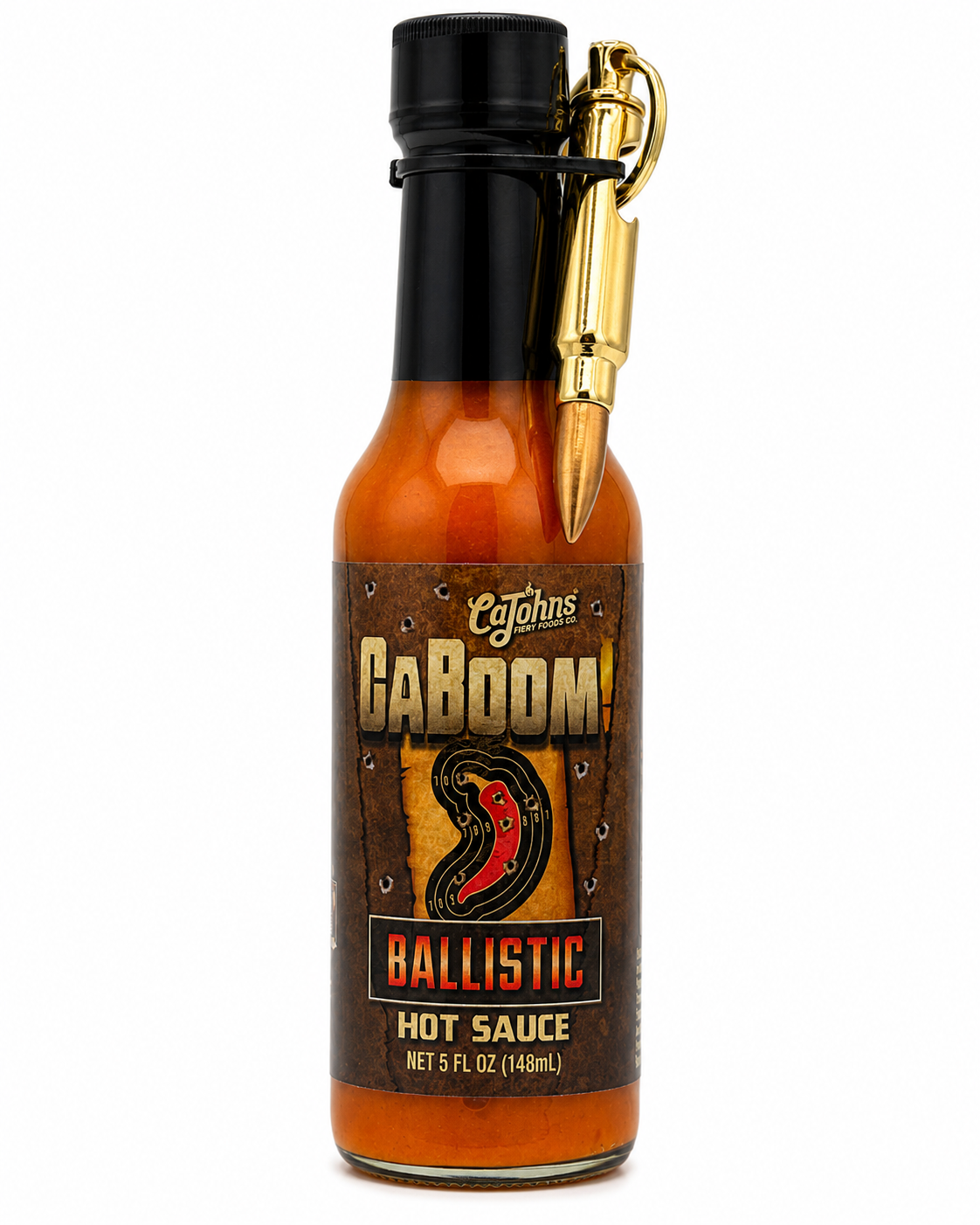 Caboom!! Ballistic Hot Sauce with bullet key chain 148ml (5oz)