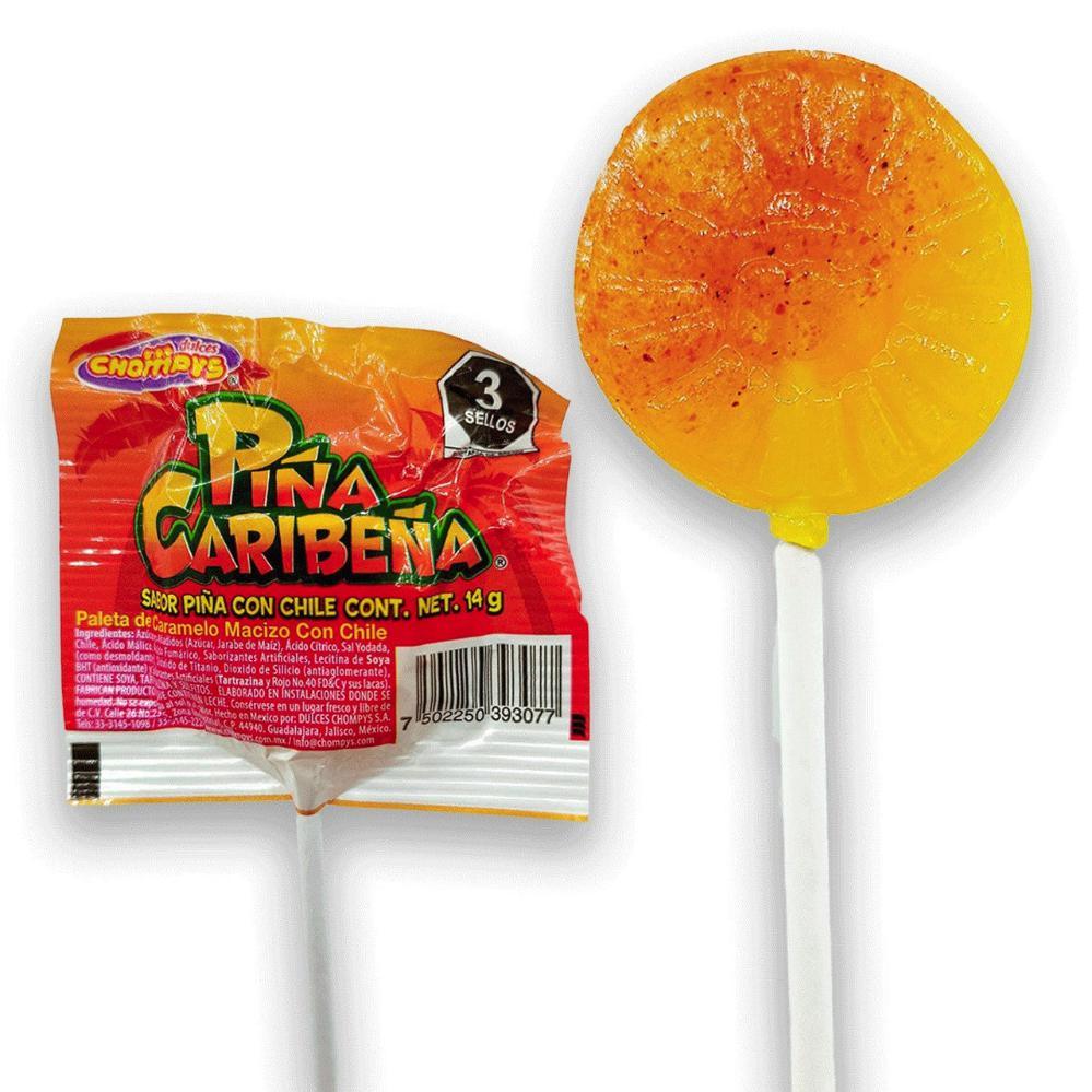 Chompys Pina Caribena - Spicy Pineapple Lollipop - Chile Mojo