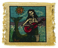 Cotton Drink Coaster - Day of the Dead Mermaid - Chile Mojo
