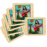 Cotton Drink Coaster - Day of the Dead Mermaid - Chile Mojo
