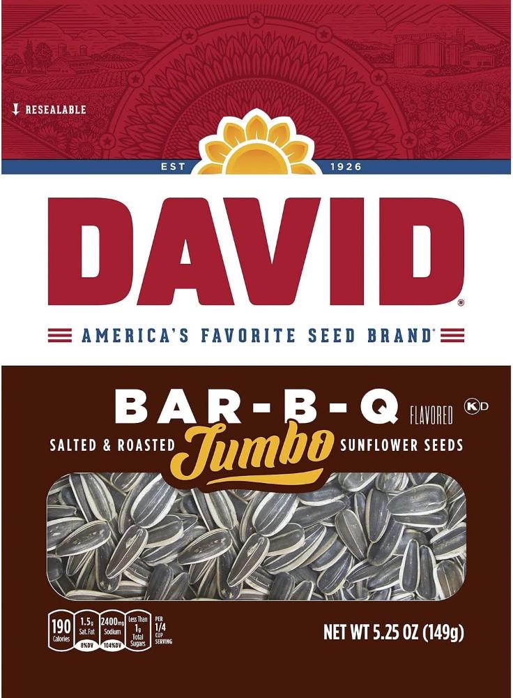 David Jumbo Sunflower Seed Snack -  Bar-B-Q 149gm