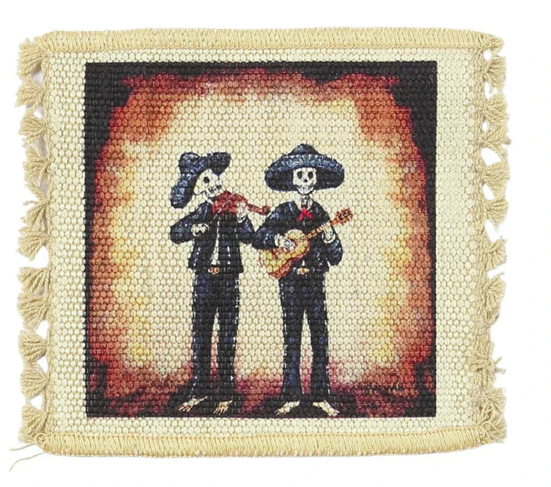 Day of the Dead Digital Print Coaster - Dos Mariachis - Chile Mojo