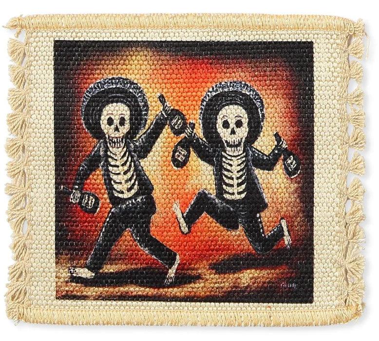 Day of the Dead Digital Print Coaster - Mariachis on the Run - Chile Mojo