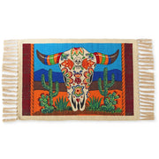 Day of the Dead cotton placemat - Longhorn Skull - Chile Mojo
