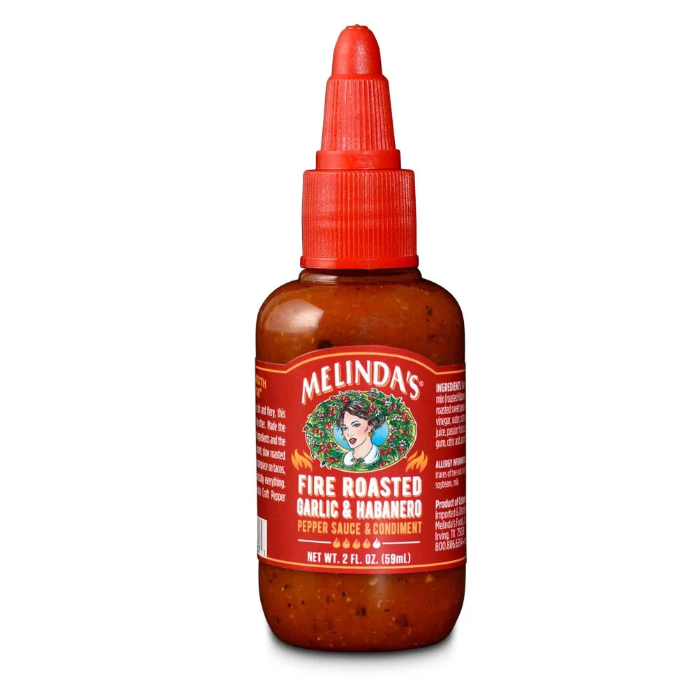 Melindas Fire Roasted Garlic and Habanero Hot Sauce 2oz (60ml)