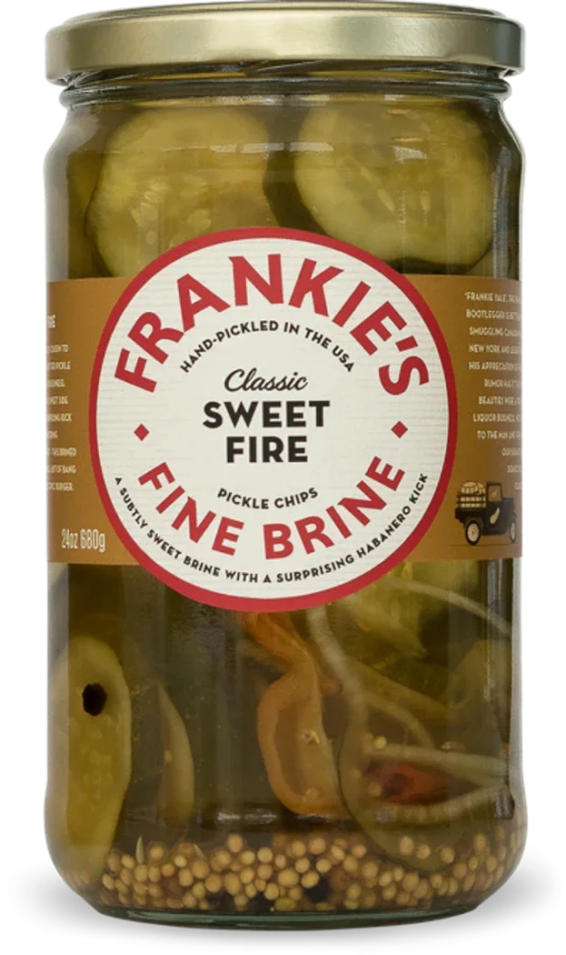 Frankies Fine Brine - Sweet Fire Pickle Chips 24oz (680gm) - Chile Mojo