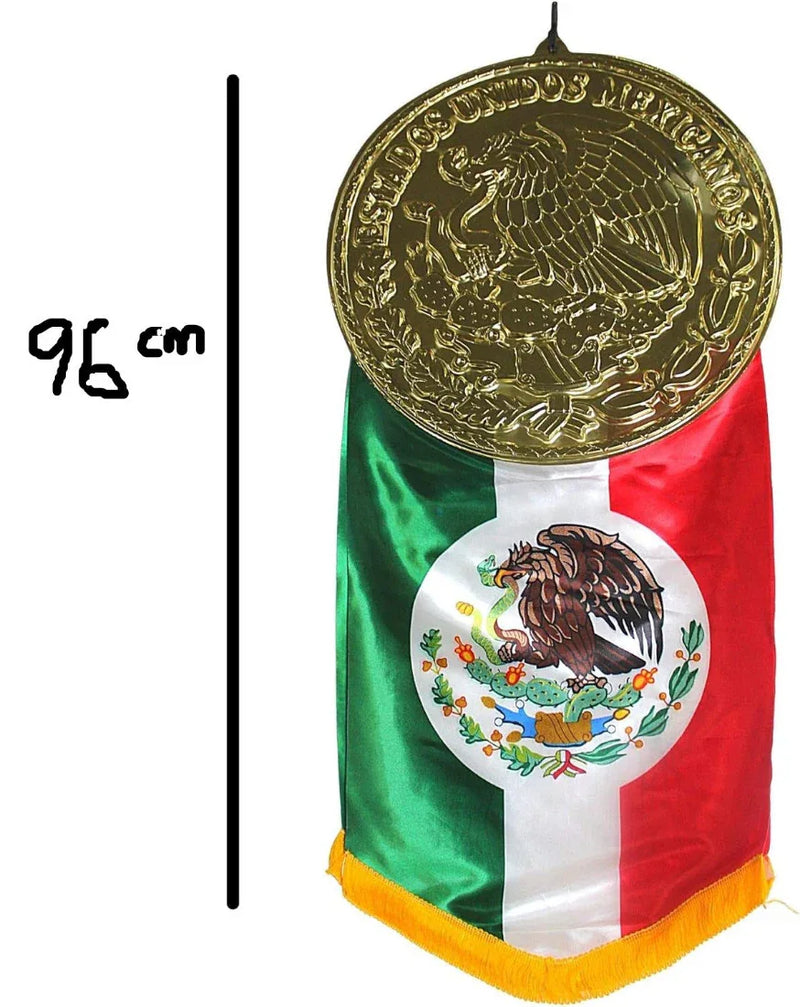Mexican Flag Emblem w Metallic Coin - Chile Mojo