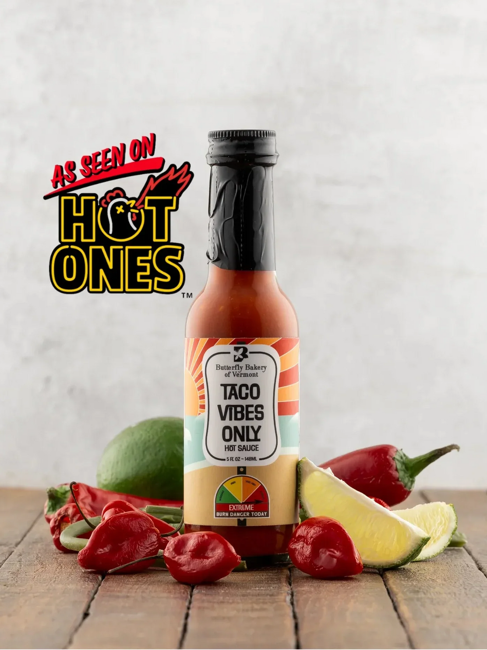 Taco Vibes Hot Sauce by Butterfly Bakery of Vermont - 148ml (5oz) - Chile Mojo