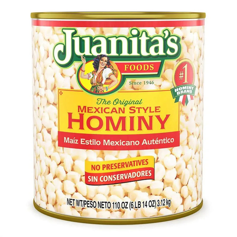 Hominy Mexican Style Juanitas A10 (3.12kg) - Chile Mojo