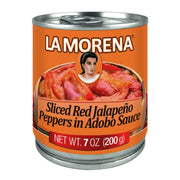 La Morena Sliced Red Jalapeno Peppers in Adobo Sauce 200gm - Chile Mojo