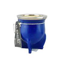 Natural Leather Metal Rimmed Yerba Mate Gourd - Chile Mojo