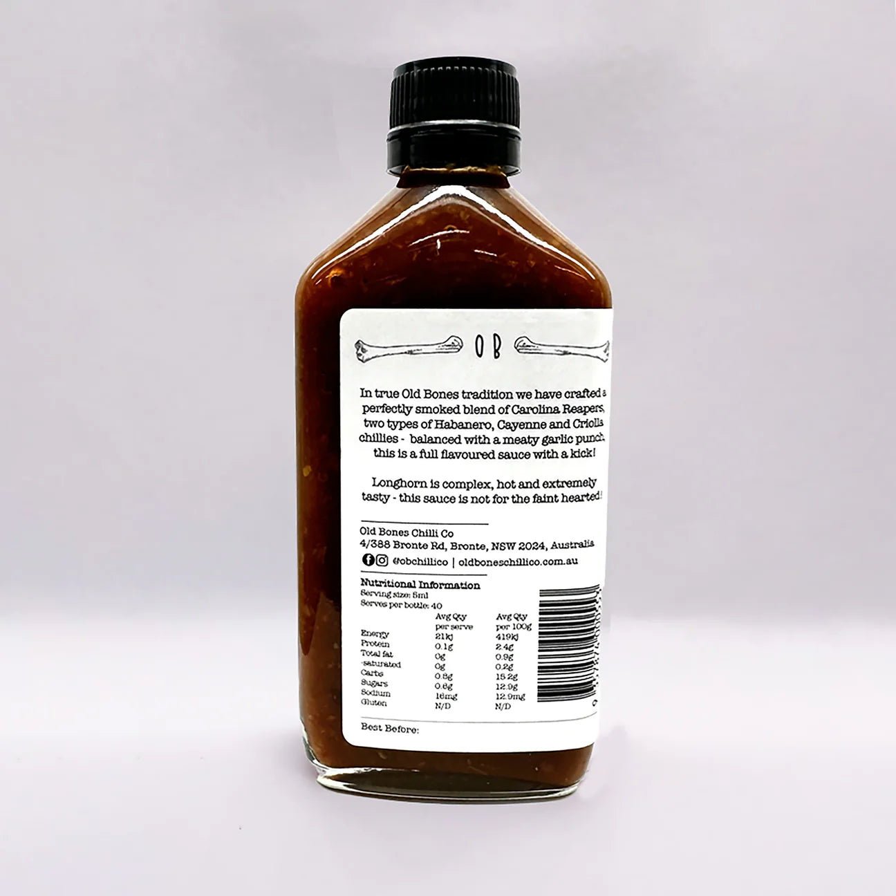 Old Bones Longhorn Chilli Sauce - 200ml