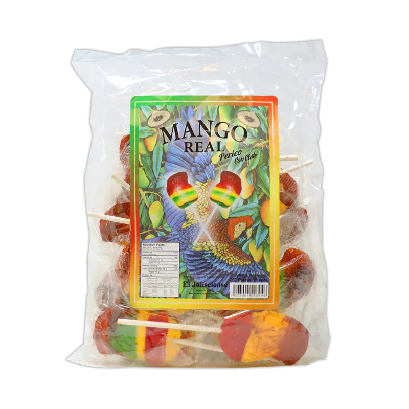 Mango Real Perico con chile - Mexican Mango Lollipops - Chile Mojo