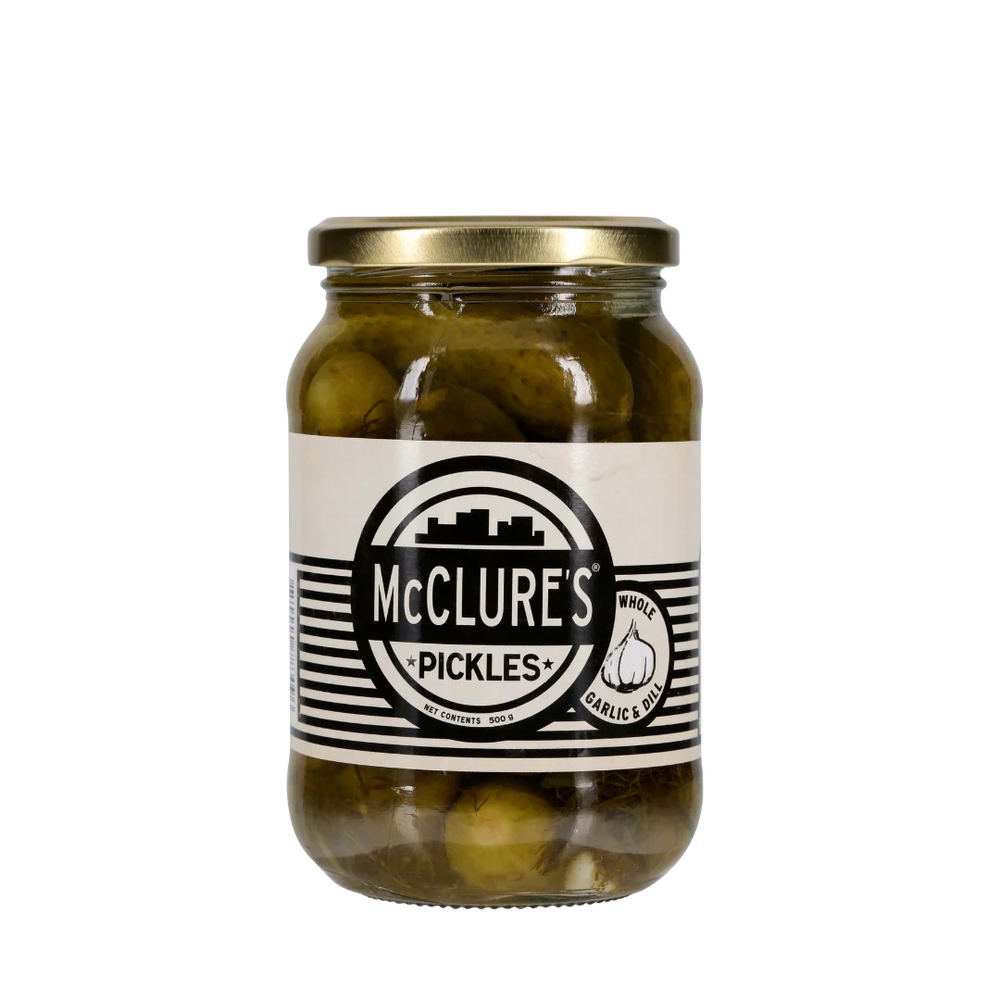 McClures Whole Garlic & Dill Pickles (500gm)