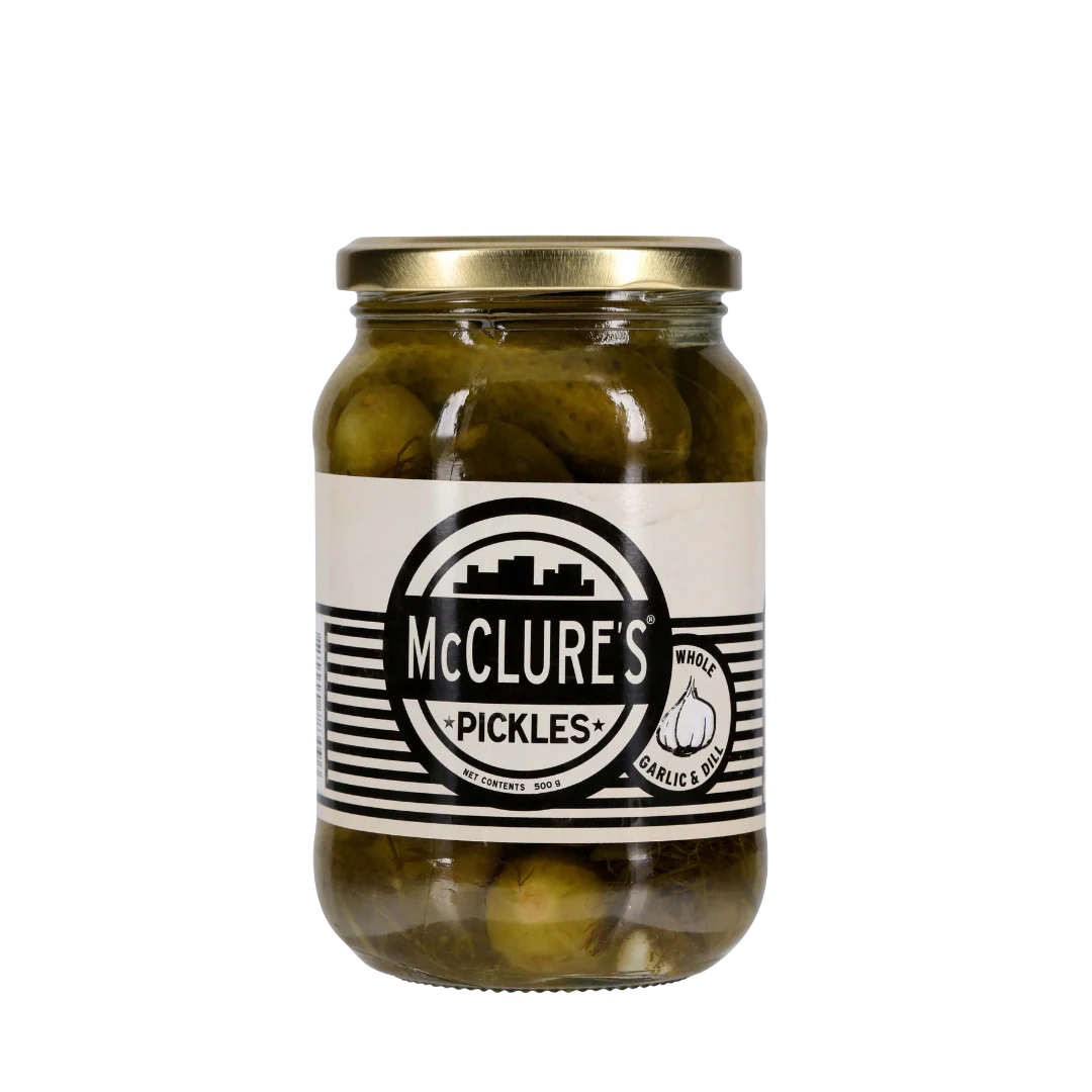 McClures Whole Garlic & Dill Pickles (500gm)