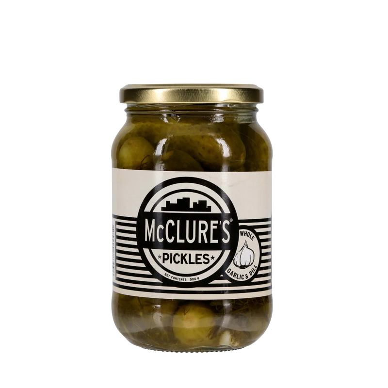 McClures Whole Garlic & Dill Pickles (500gm)