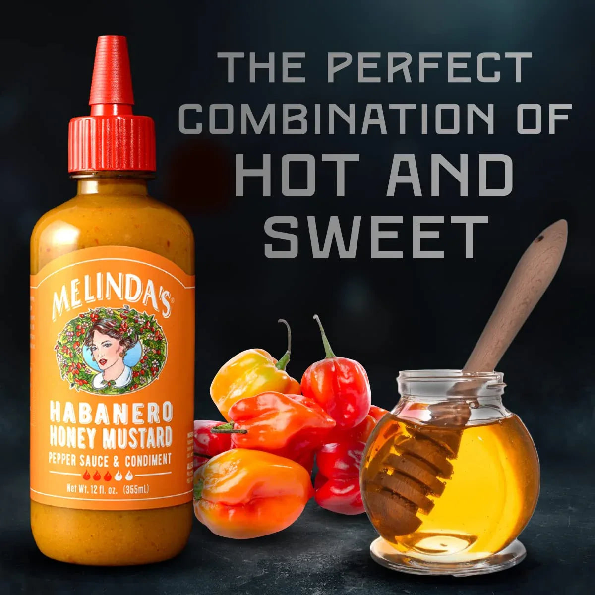 Melindas Hot Habanero Honey Mustard Pepper Sauce 355ml - Chile Mojo