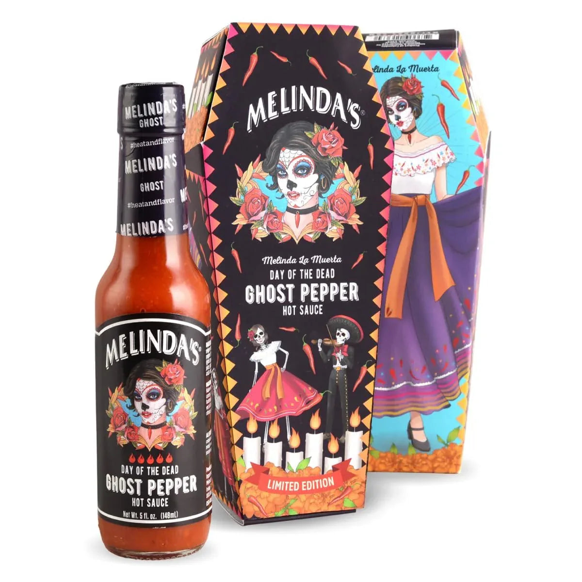 Melindas La Muerta Day of the Dead Sauce in Coffin box 148ml (5oz) - Chile Mojo