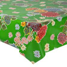 Mexican Oilcloth Table Cover by the meter - cut to size - Chrysanthemum Green - Chile Mojo