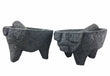 Molcajete mortar and pestle - natural Mexican volcanic stone with pig motif - Chile Mojo
