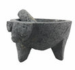 Molcajete mortar and pestle - natural Mexican volcanic stone with pig motif - Chile Mojo