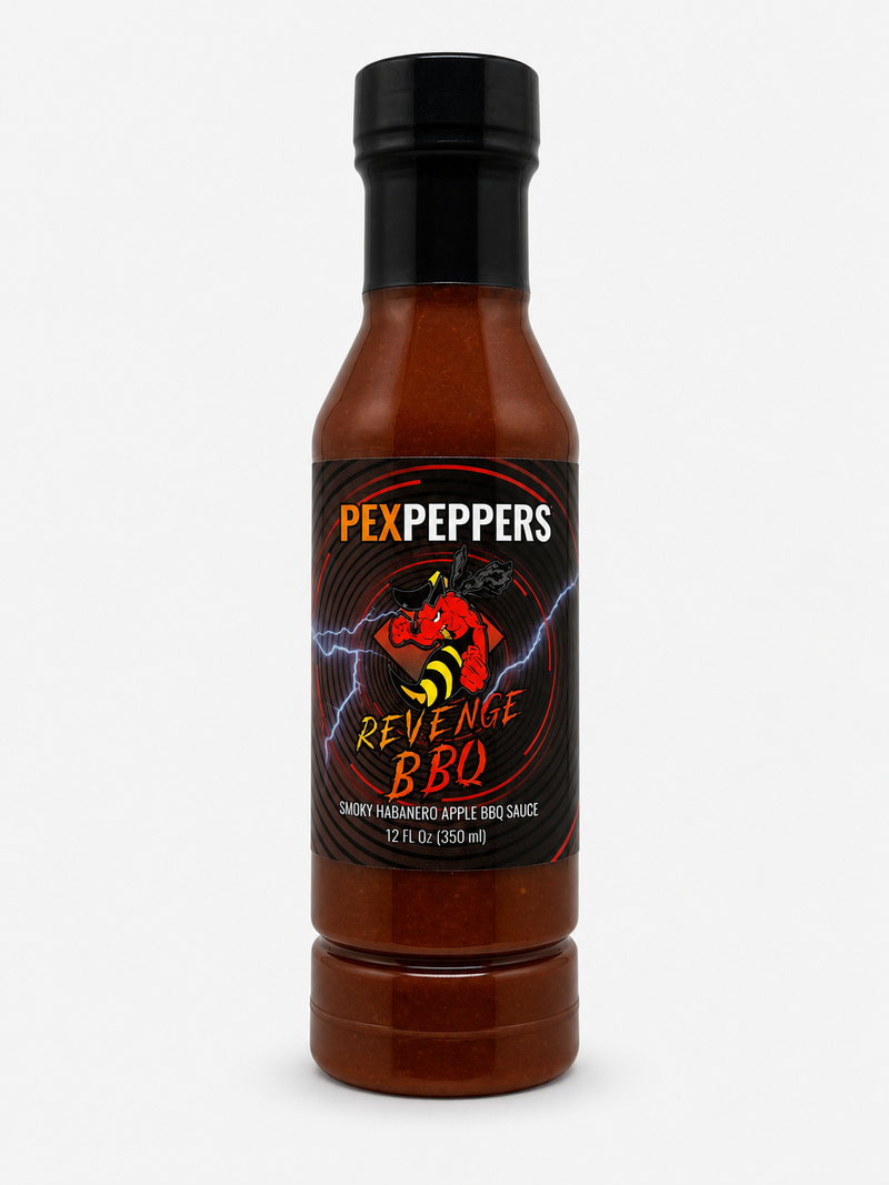 PexPeppers Revenge BBQ Sauce - Smoky Habanero Apple. 12oz (350ml)