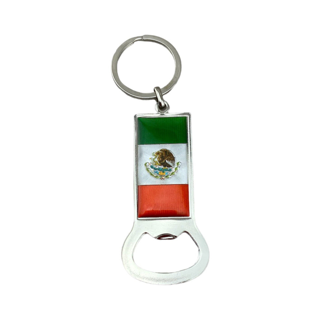 Mexico Flag Bottle Opener Key Ring