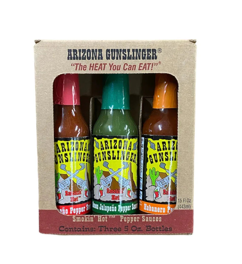 Arizona Gunslinger Hot Sauce Gift Pack - 3 x 5oz (148ml) - Chile Mojo