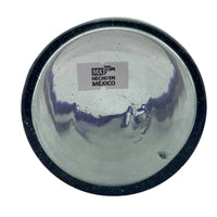 Handblown Mexican Drinking Glass - blue rim - Chile Mojo