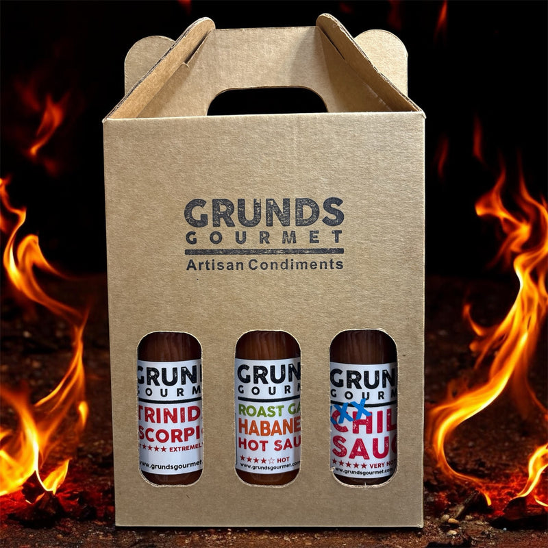 Grunds Gourmet HOT Sauce Gift Pack (3 x 150ml)