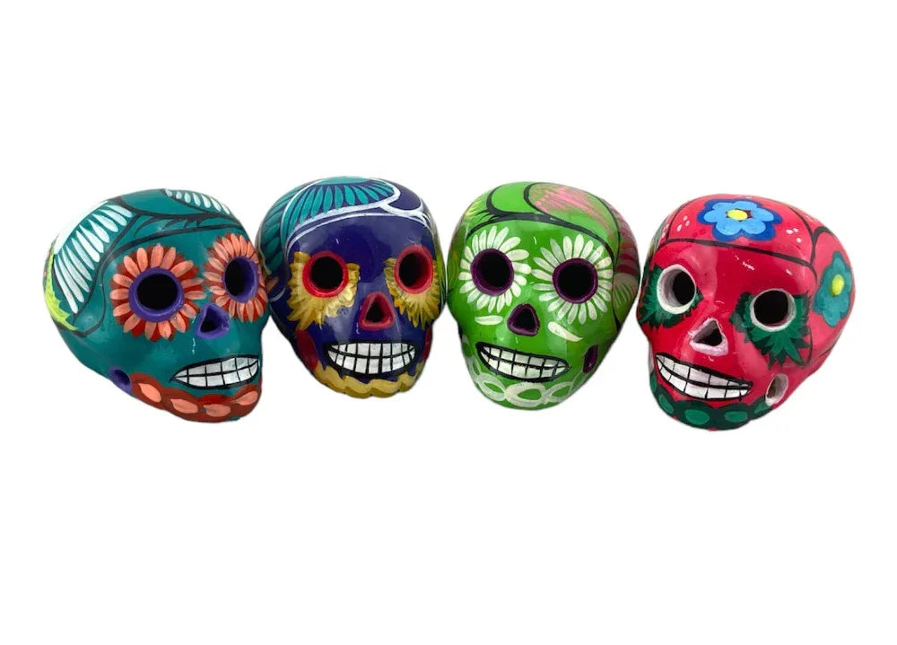 Calavera colored ceramic Skull Small 8cm-12cm - Chile Mojo