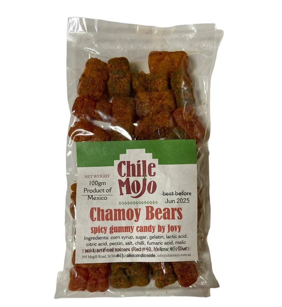 Jovy Spicy Chamoy Gummy Bears 100gm - Chile Mojo