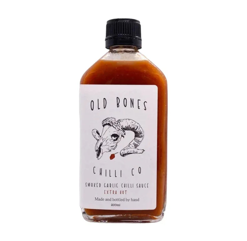 Old Bones Smoked Garlic Chilli Sauce - Extra Hot 200ml - Chile Mojo