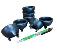 Black Molcajete-style Plastic Condiment Bowl - mini size - Chile Mojo