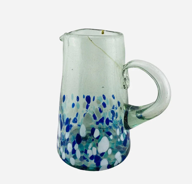 Handblown Glass Mexican Wide-base Pitcher - Chile Mojo