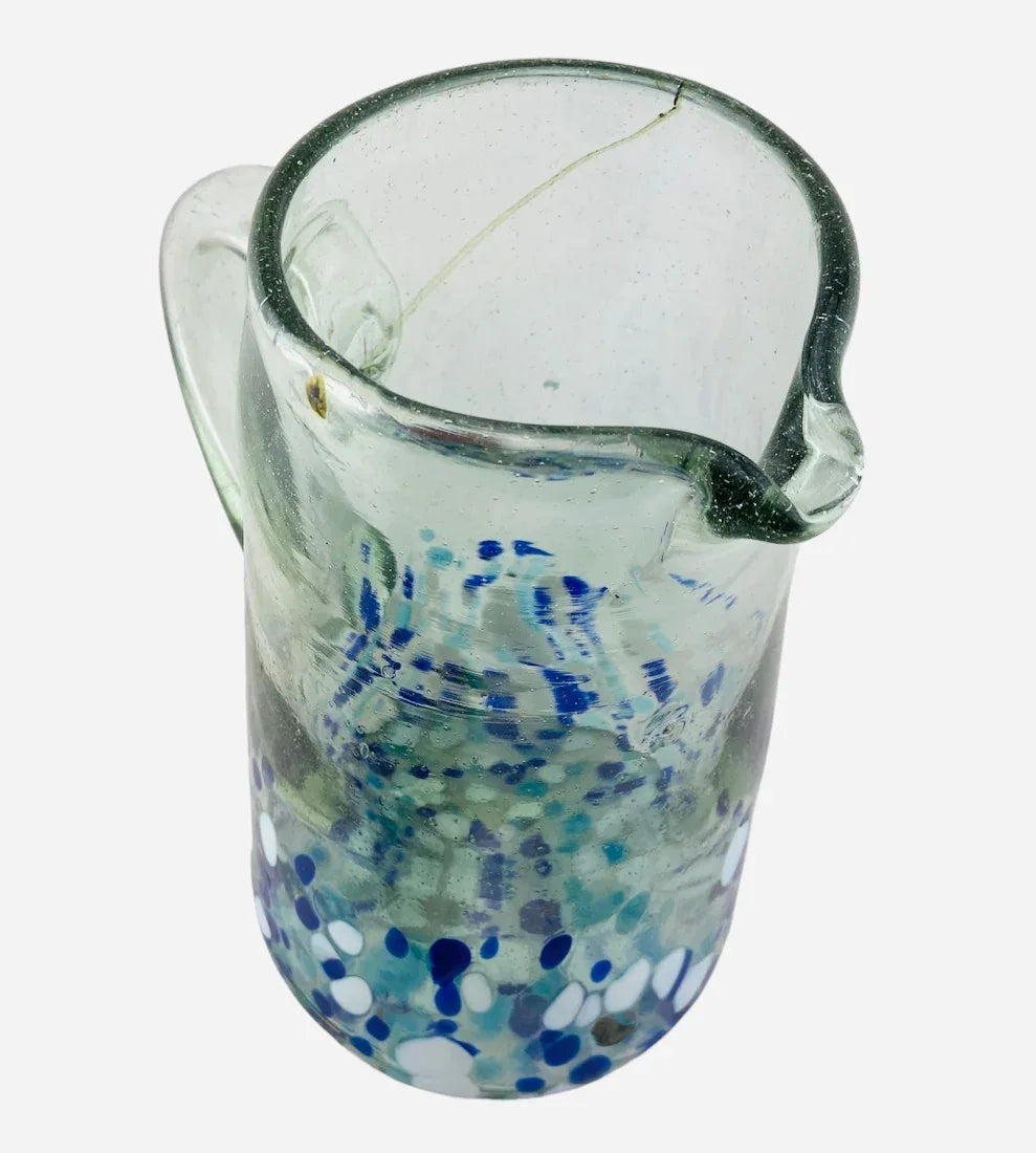 Handblown Glass Mexican Wide-base Pitcher - Chile Mojo