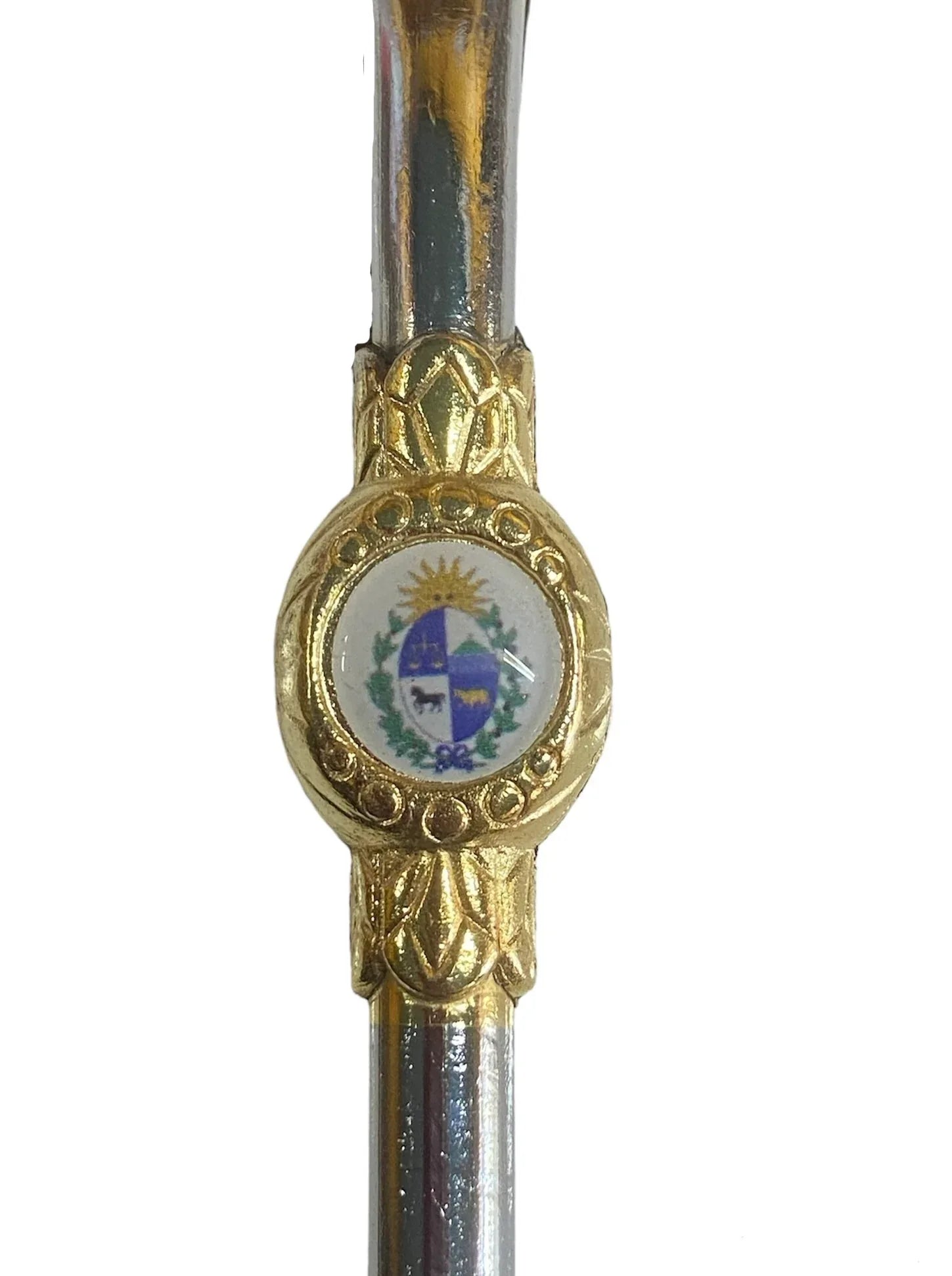 Yerba Mate 19cm drinking straw (Bombilla) with Emblem of Uruguay - Chile Mojo