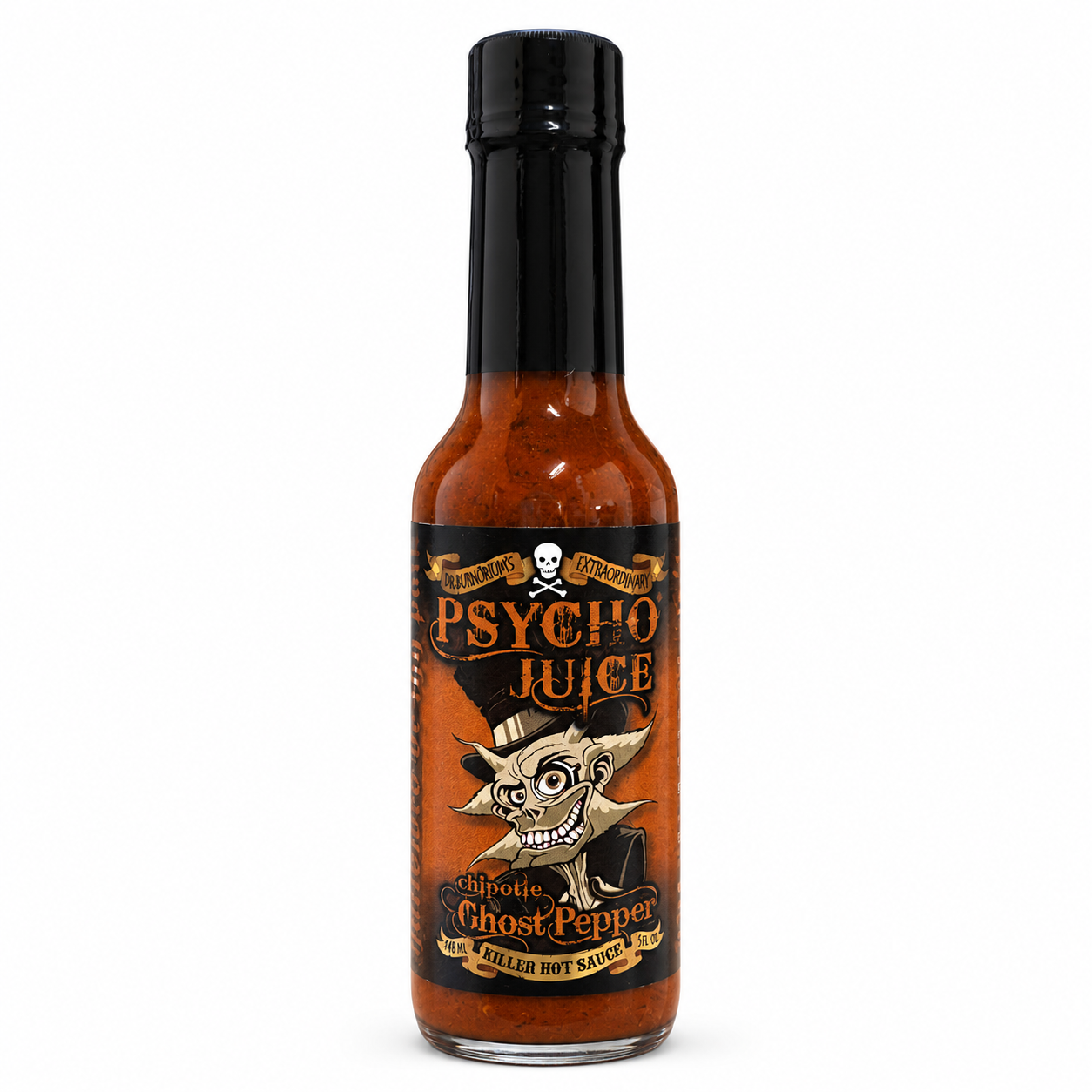 Psycho Juice - Chipotle Ghost Pepper Hot Sauce 5oz. (148ml)