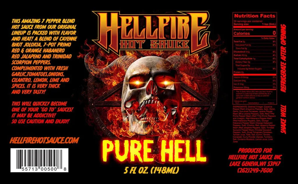 Hellfire Pure Hell Hot Sauce 150ml - Chile Mojo