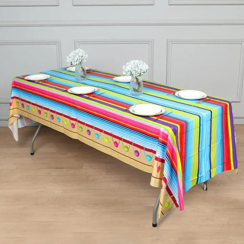 Serape Plastic Fiesta Table Cover (137cm x 274cm) - Chile Mojo