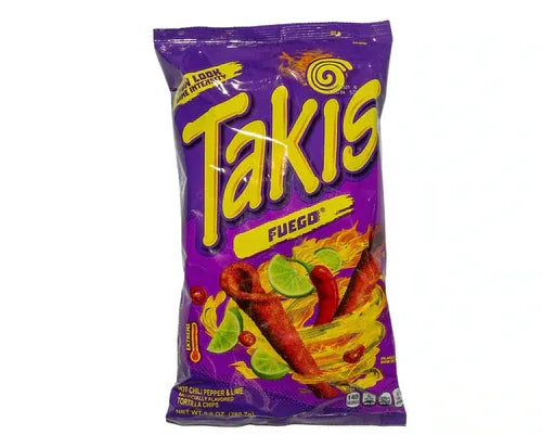 Takis Fuego Chili Pepper and Lime Tortilla Chips 280gm - BIG 9oz pack - Chile Mojo