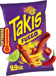 Takis Fuego Chili Pepper and Lime Tortilla Chips 280gm - BIG 9oz pack - Chile Mojo