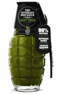 The Generals Hot Sauce Grenade - Grunt Green Cayenne 180ml (6oz) - Chile Mojo