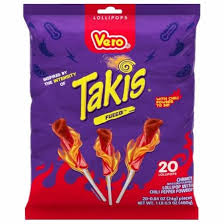 Vero Takis Fuego Chili Powder Mexican Lollipop - bag of 20