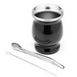 Yerba Mate Stainless Steel Gourd Kit - incl Bombilla Straw and Brush - Chile Mojo