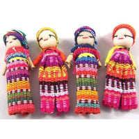 Guatemalan Worry Dolls - traditional box with 4 large dolls - Chile Mojo