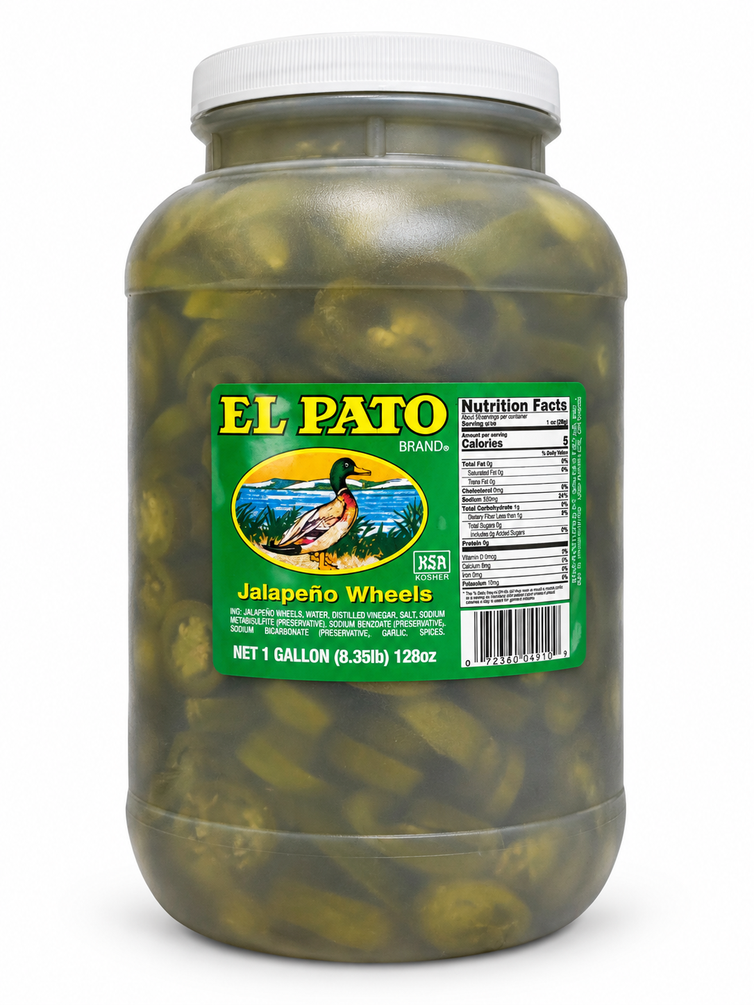 El Pato Jalapeno Wheels. 1 gallon (4.4kg)